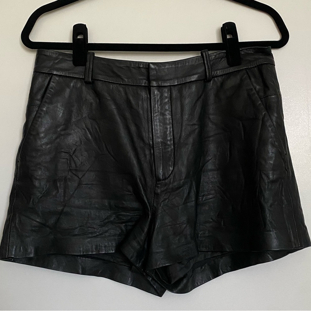 Zadig and Voltaire Crinkle Leather Shorts